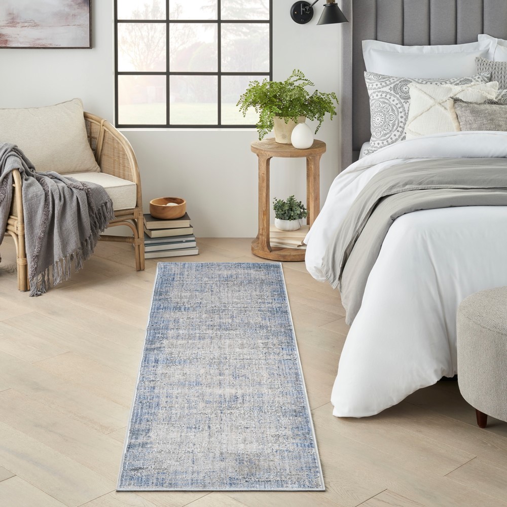 Abstract Hues ABH02  Runner Rugs by Nourison in Blue Grey